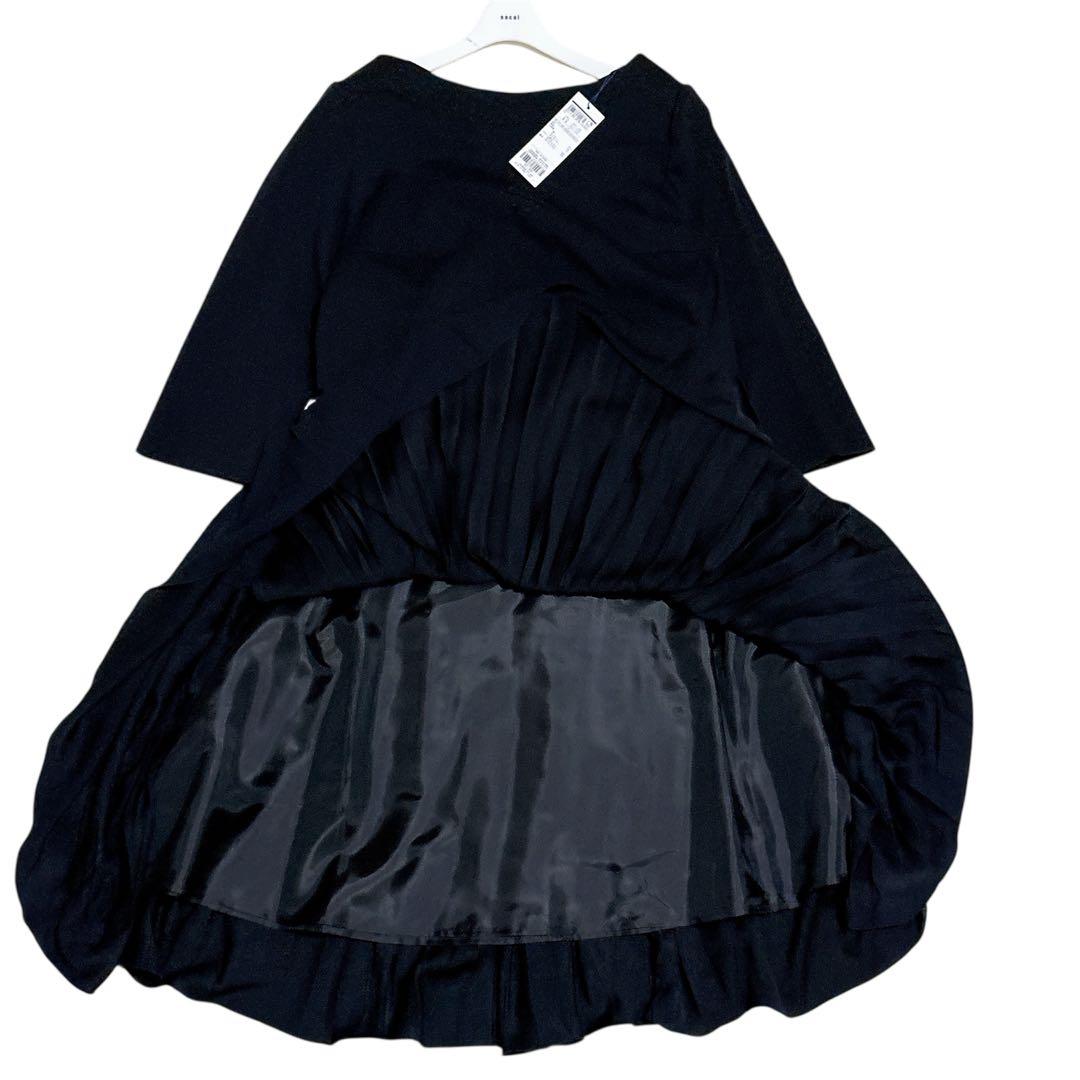 新品✨組曲 洗えるジャージコンビプリーツ ワンピース 近年 大きい ゆったり