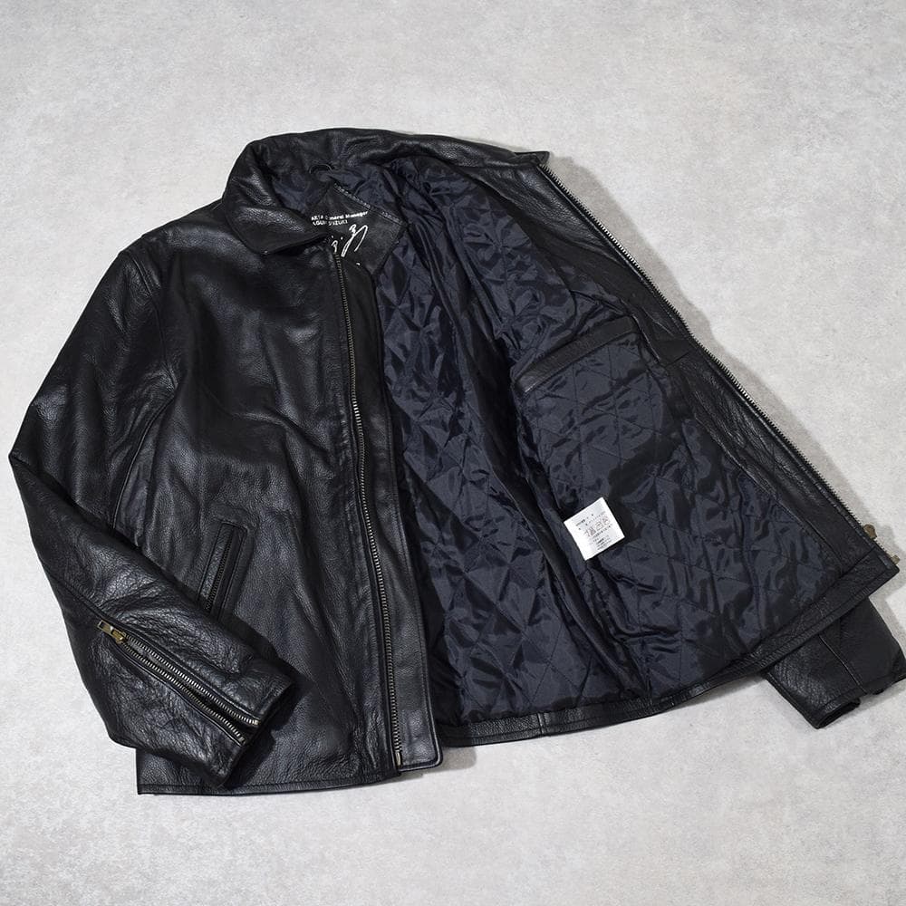 90年代 ARTA 鈴木亜久里 F1 牛革 レザーライダースジャケット 黒