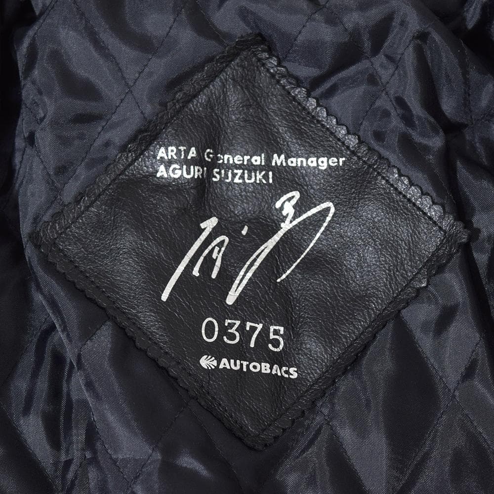 90年代 ARTA 鈴木亜久里 F1 牛革 レザーライダースジャケット 黒