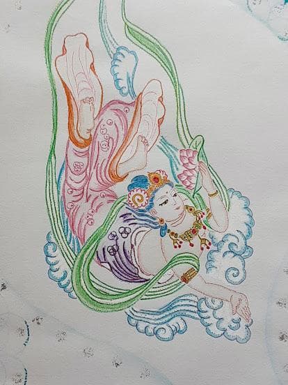 五十嵐由家　仏画373　飛天