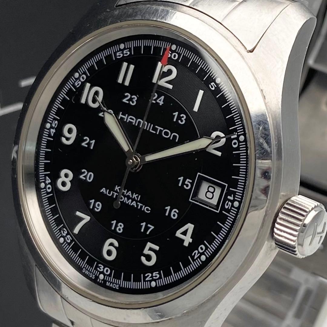 【稼働】Hamilton カーキフィールド 自動巻き 腕時計 デイト メンズ