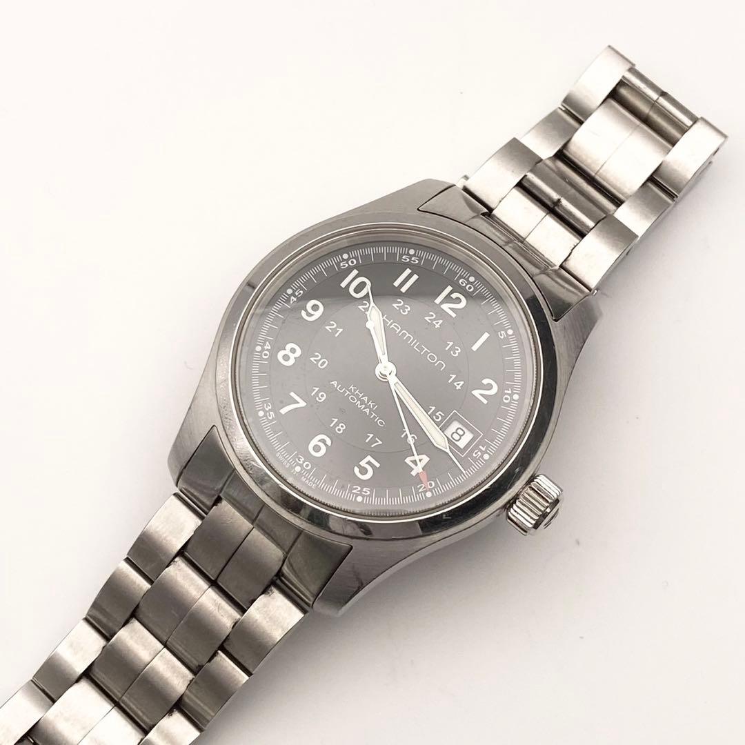 【稼働】Hamilton カーキフィールド 自動巻き 腕時計 デイト メンズ