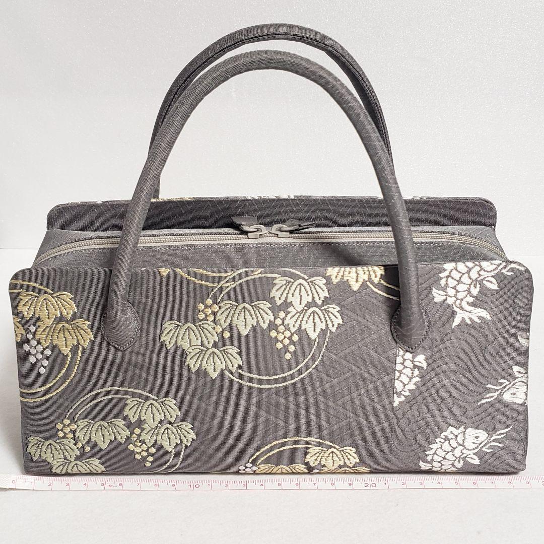 (8277)新品 利休バッグ 日本製 西陣織 帯地 和装用 あおりバッグ