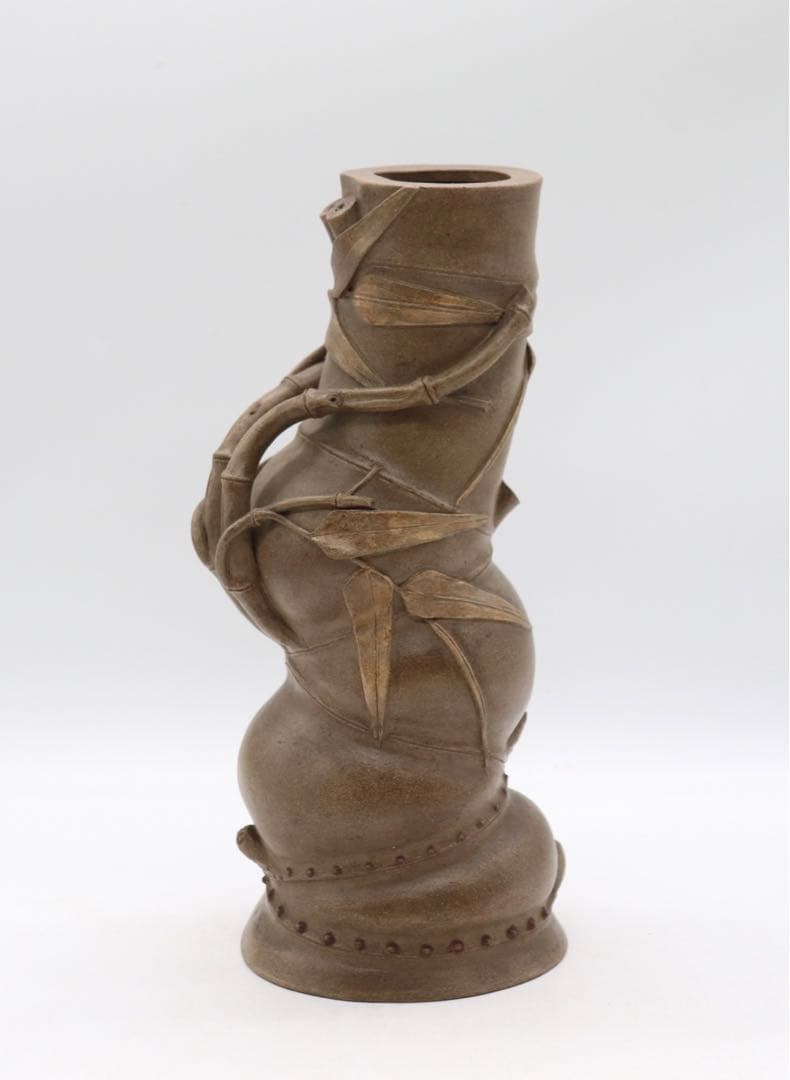 中国　黄泥竹型筆入　在銘　送料込み1117