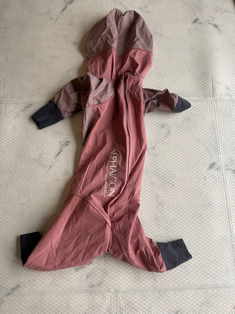 ALPHAICON 犬用レインコート 4L ピンク/グレー