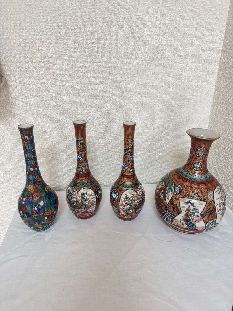 九谷庄三　木米　九谷焼花瓶　アンティーク