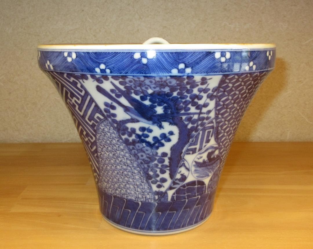 送料込【逢絢亭】茶道具 水指 京焼 祥瑞 末広形 平安春峰 共箱入り