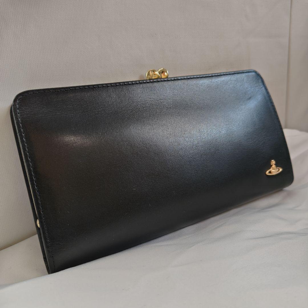 新品未使用級　ヴィヴィアンウエストウッド　長財布　オーブ　がま口　レザー