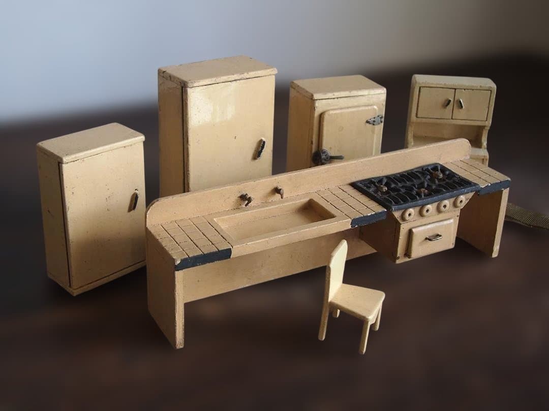 木製ドールハウス 家具 6点セット キッチン ミニチュア アンティーク/K321