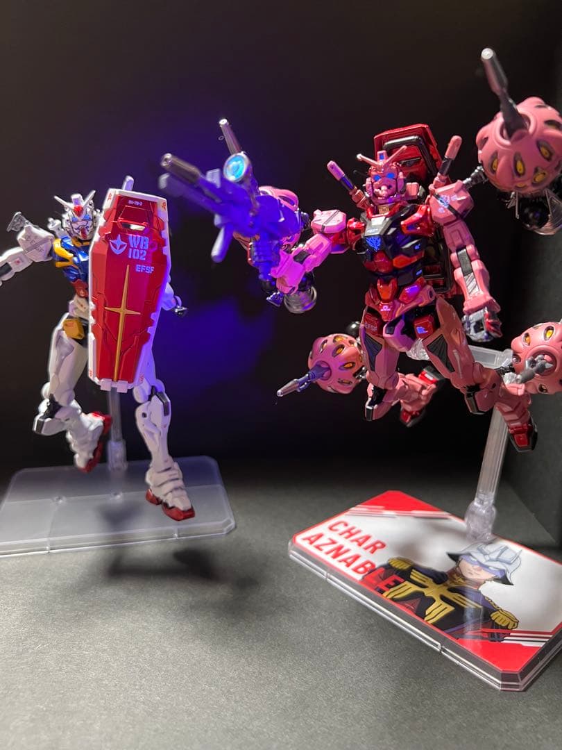 HG 1/144 赤いガンダム　白いガンダム　塗装完成品2機セット