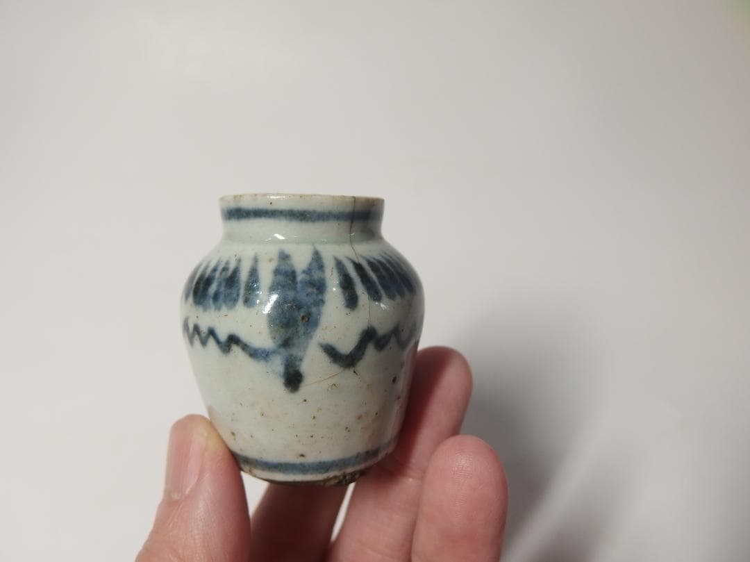 唐物染付小壺/時代物