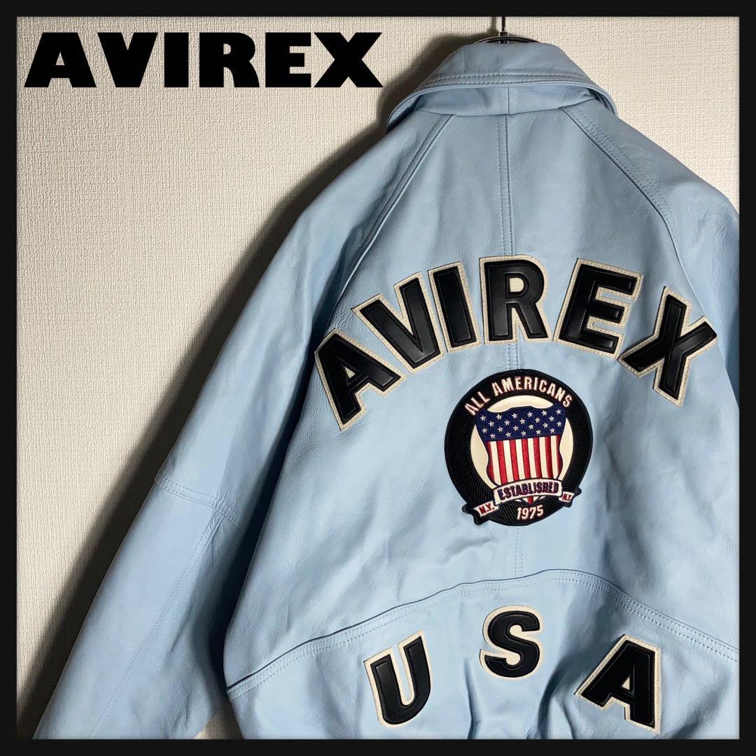 【Kaneee KEIJU着用】AVIREX レザージャケット 羊革 ラッパー.