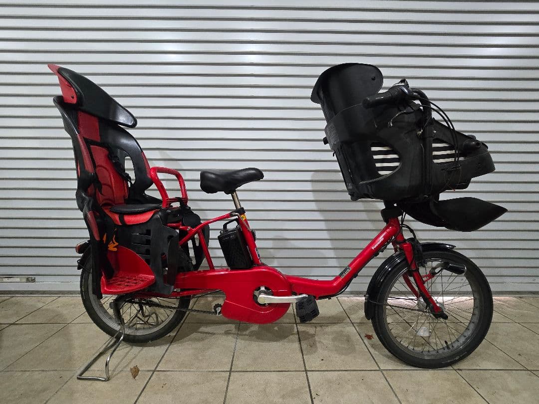 Panasonic 電動アシスト自転車 赤 チャイルドシート付き