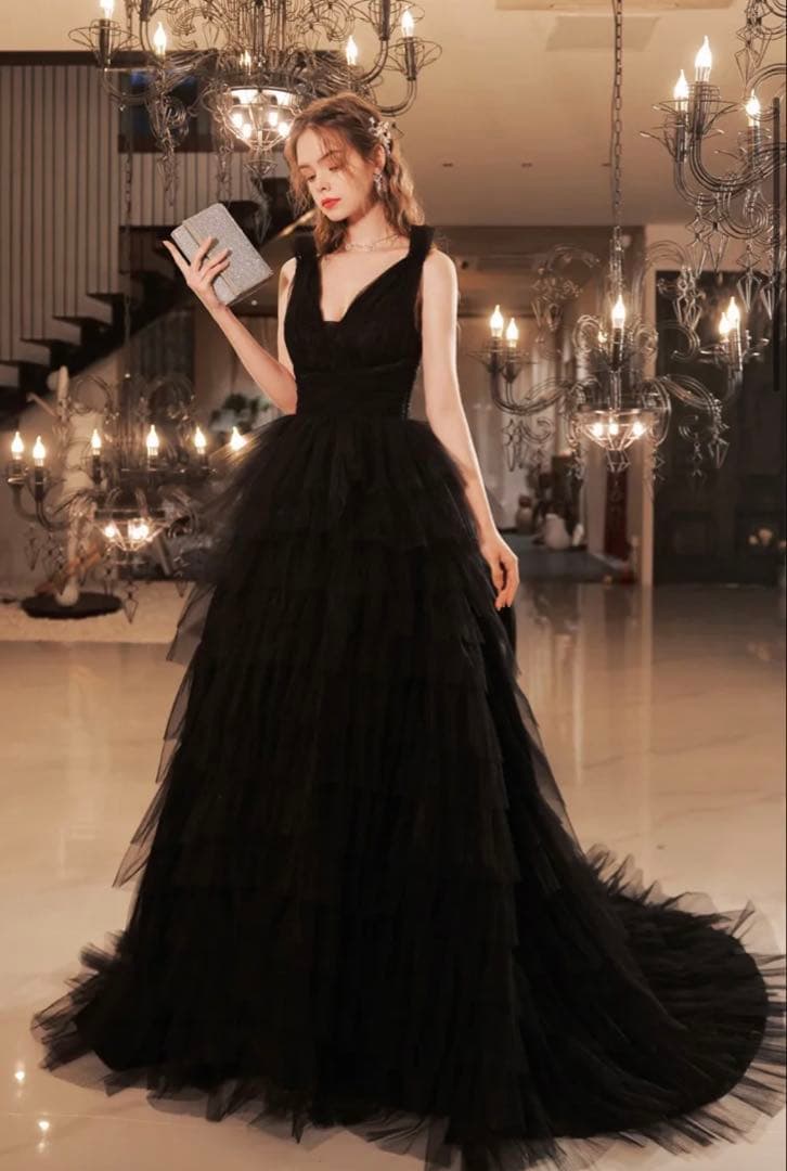 ブラックテウェディングドレス　XS