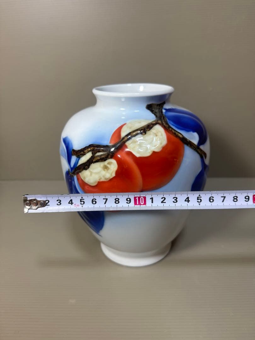 2246 深川製磁　柿文　花瓶　時代物