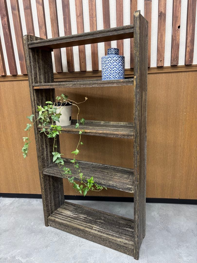 木製 5段ラック 本棚 ヴィンテージ レトロ 古道具 レトロ インテリア