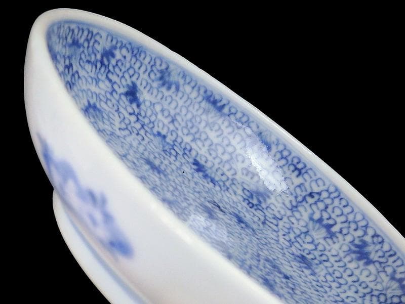 古伊万里　染付　微塵唐草の図　４寸皿　E409AS-CUt