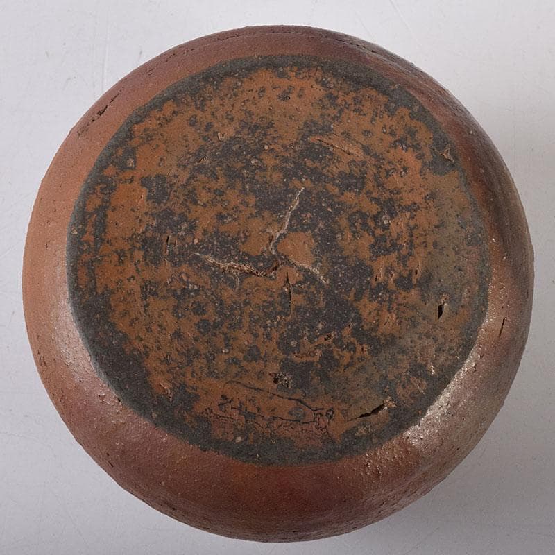 備前焼　古備前　おはぐろ壺　広口茶入　江戸中期　時代箱　C　7617