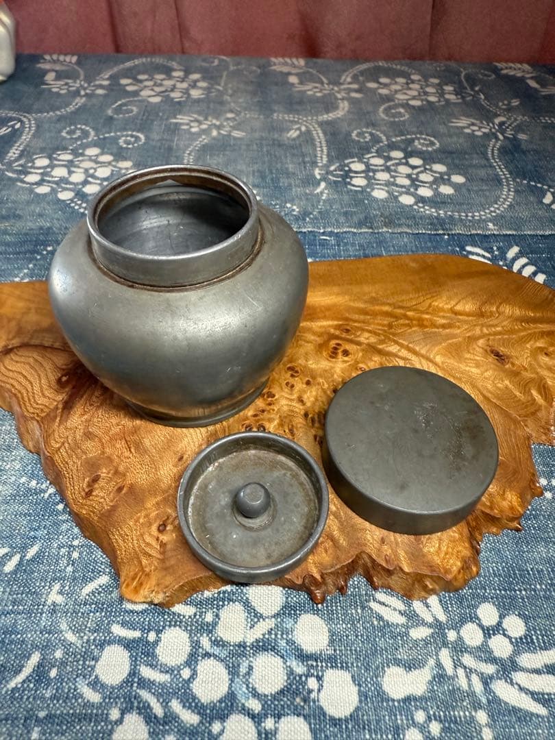 錫製茶壺 茶道具 　古錫　茶壷　錫製茶入