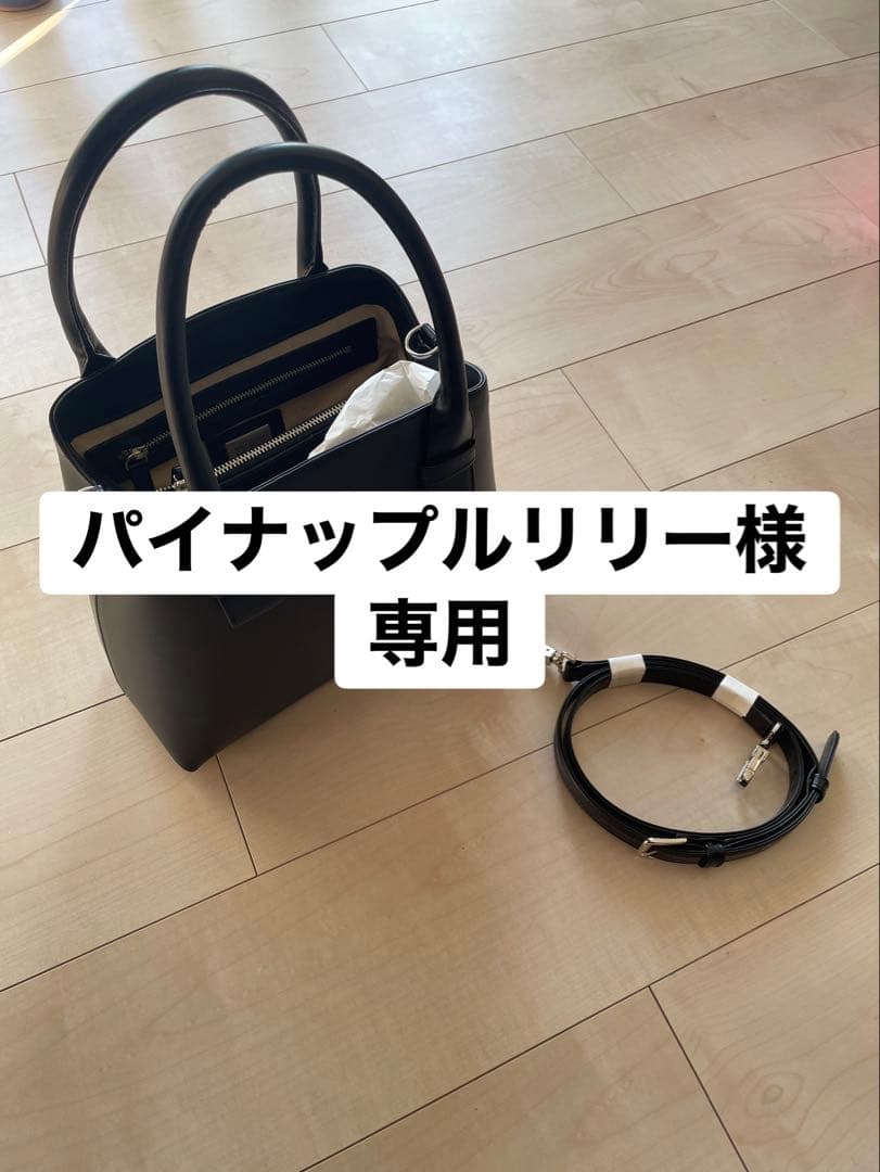 傳濱野（デンハマノ）黒 ミニトートバッグ ストラップ付き（斜め掛け可）