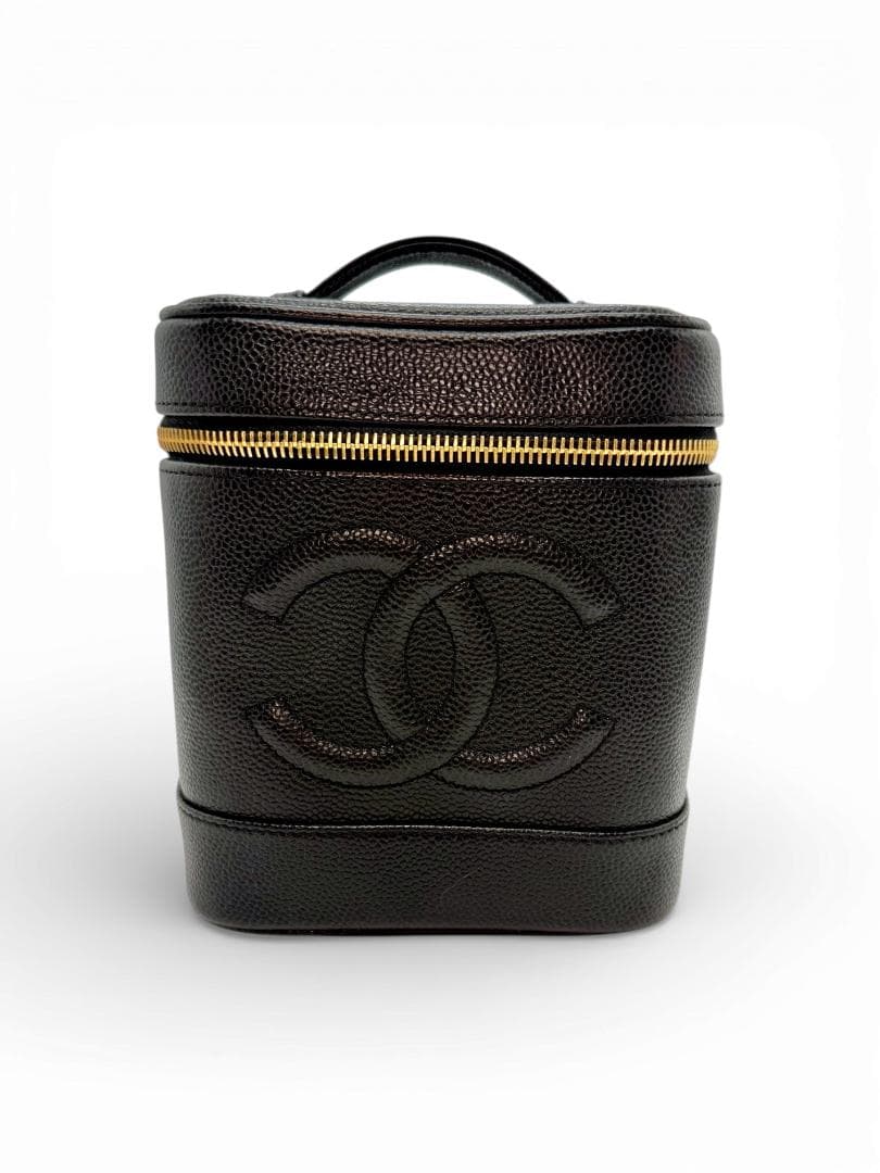 【美品】CHANEL バニティバッグ キャビアスキン 黒