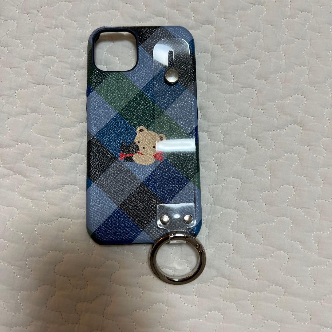 値下　ファミリアチェック　iPhone13 ハンドル付き