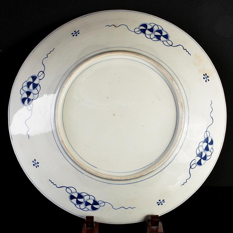 伊万里焼　古伊万里　錦手　花鳥文盤　大皿　飾皿　直径約60cm　V　R5955B