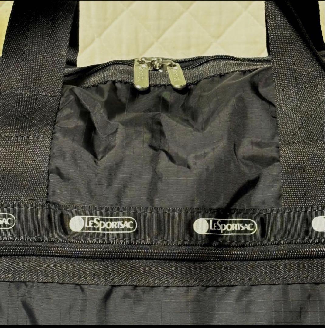 【軽量・大容量】レスポートサック 黒 ボストンバッグ ショルダー付き