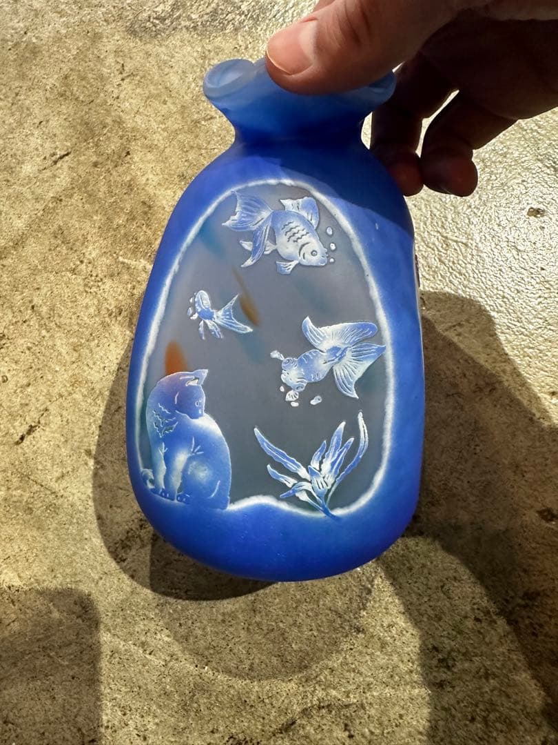 工芸品ガラスランプ製金魚オブジェ高城健治、高城美和子こもれびガラス工房