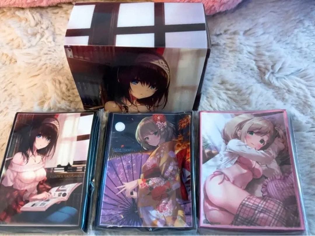 デレステ　鷺沢文香　（佐藤心　高垣楓　鷺沢文香）デッキケース＆スリーブセット