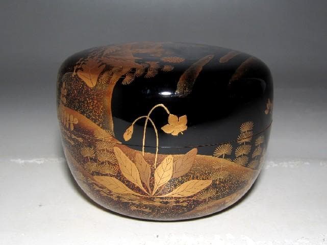 千家十職 中村宗哲 春野蒔絵平棗 裏千家淡々斎花押ｋ200