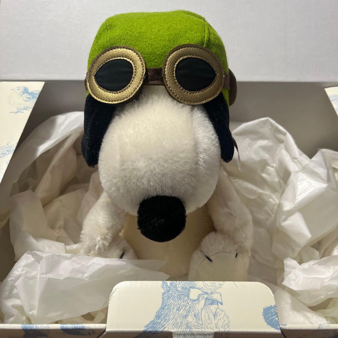 新品未使用　日本限定　シュタイフ　スヌーピー　フライングエース　証明書付き