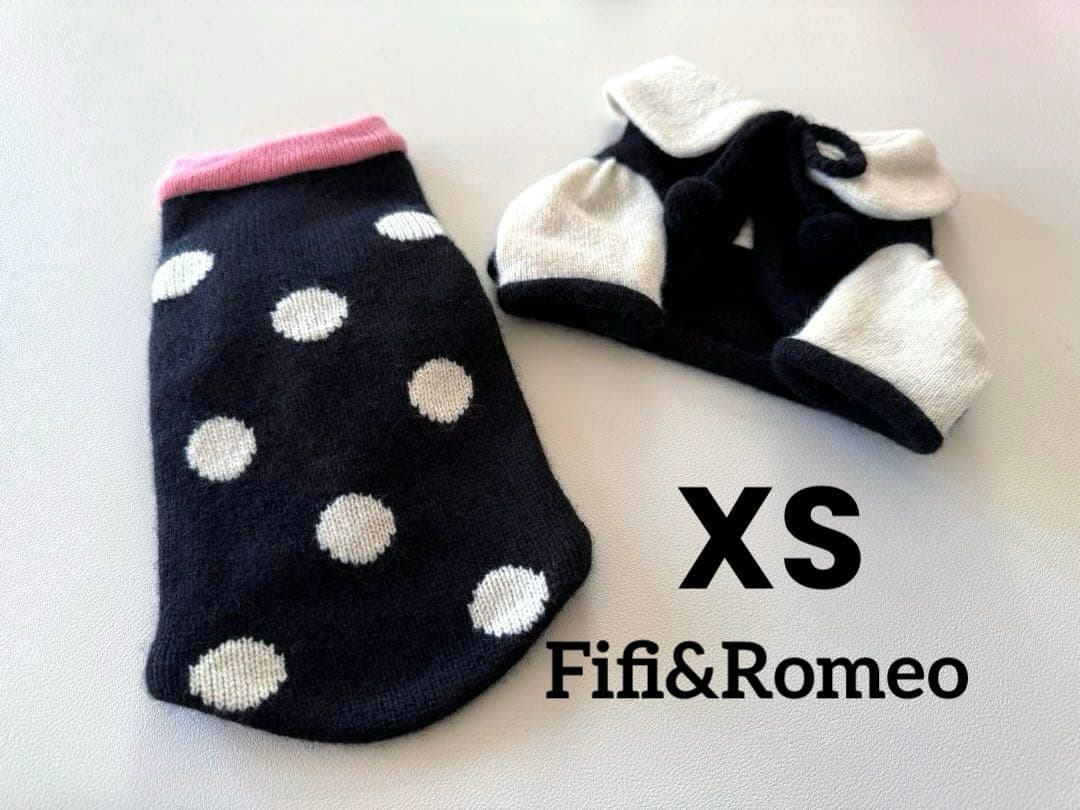 【ほぼ未使用】フィフィ&ロメオ カシミヤ100% ニット＋ボレロセット 黒 XS