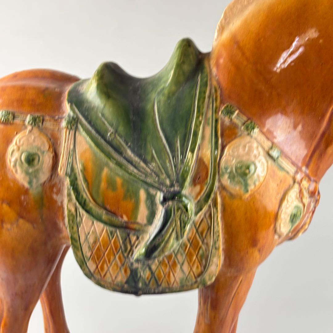 中国 馬 土器 彩陶 三彩