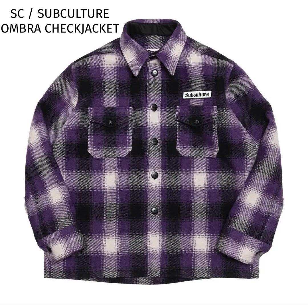 ジャケット・アウター SC / SUBCULTURE OMBRA CHECKJACKET PURPLE