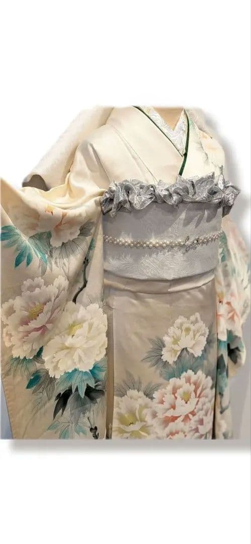 振袖フルセット9点 手描き 白 金彩 逸品 成人式