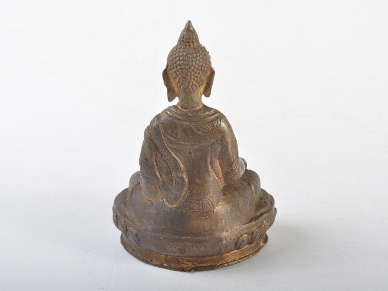 仏教美術　古銅塗金　チベット仏　仏像　C　R4615