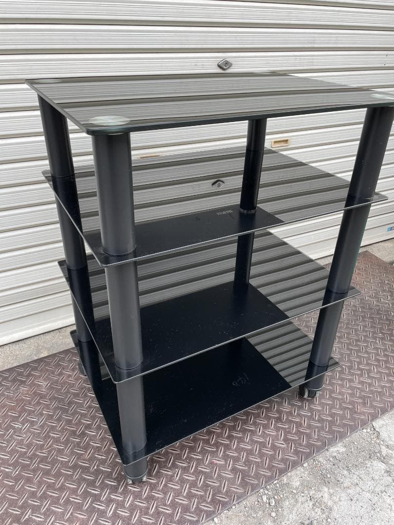 ★状態〇★ オーディオラック FITUEYES 強化ガラス 棚板 キャスター付き