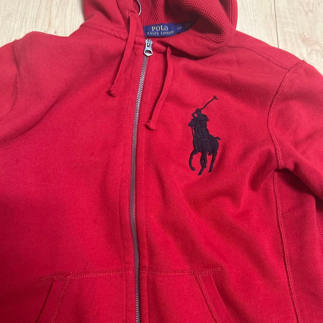 Polo Ralph Lauren 赤 フルジップパーカー ビックポニー