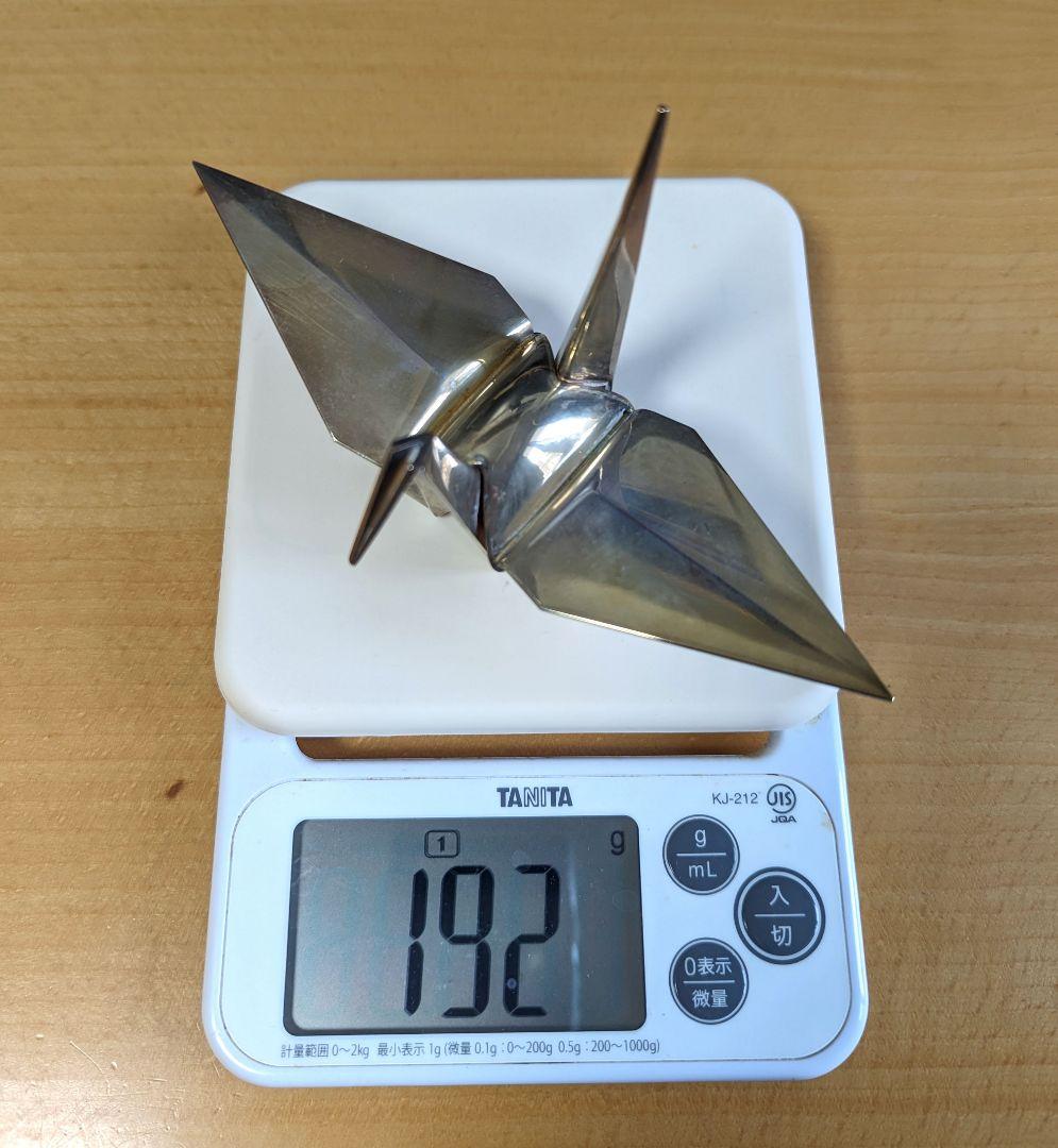 長谷川一望斎　純銀折鶴置物　骨董品