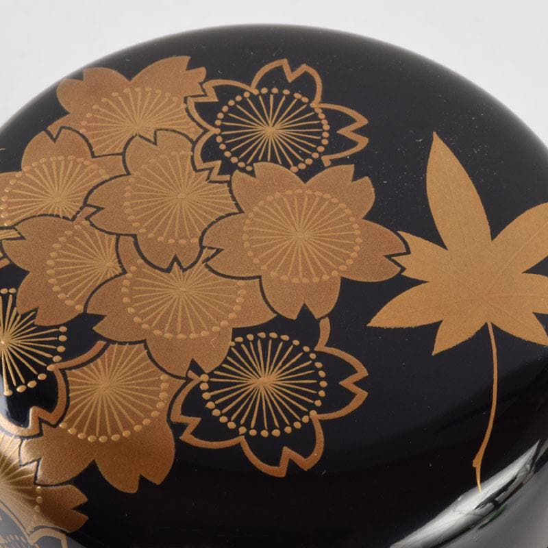 茶道具　黒塗　春秋蒔絵　棗　時代箱　V　8762