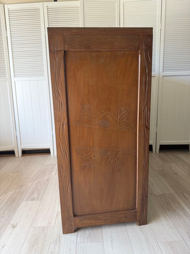 最終値下げ! 伝統工芸品 軽井沢彫 サイドボード アンティーク リメイク