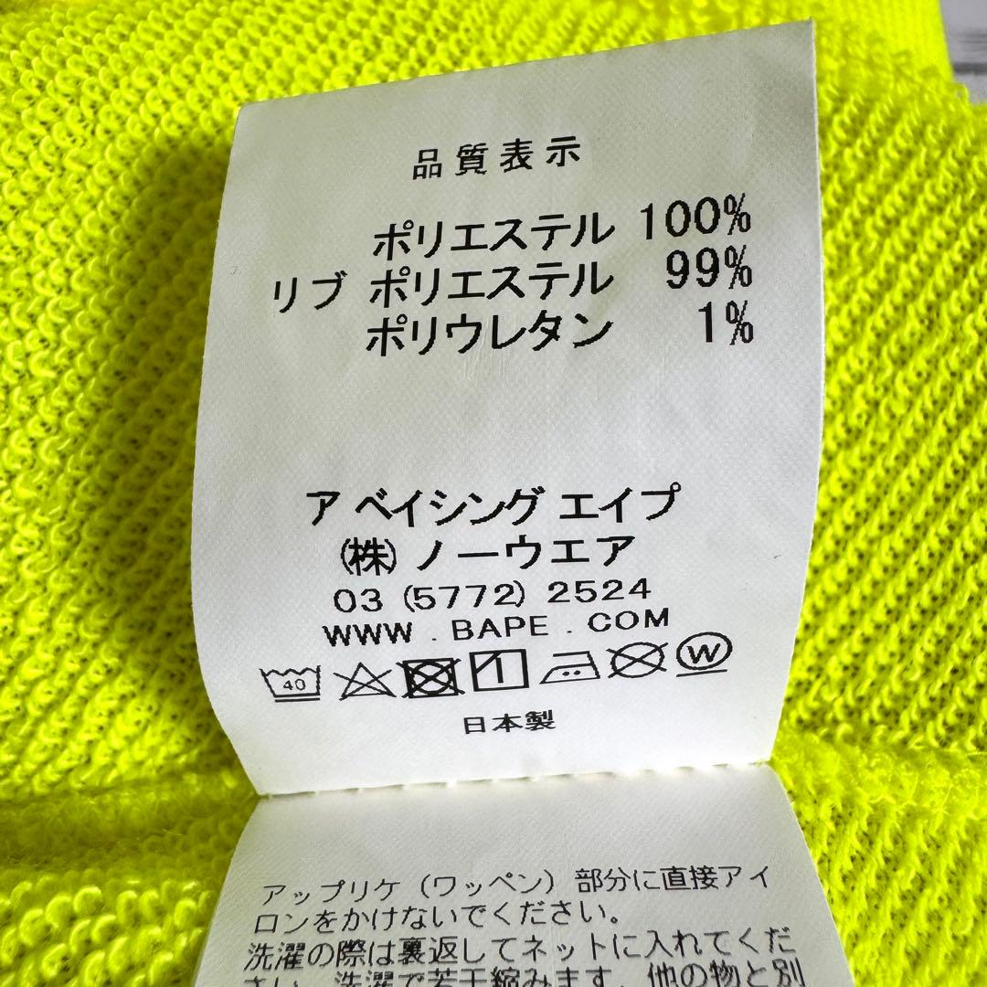 希少　A BATHING APE シャーク　ネオン　パーカー　ワッペン　Lサイズ
