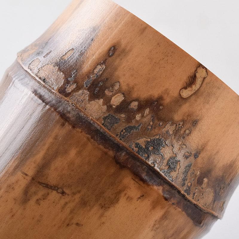 茶道具　弥三郎作　古竹　蓋置　一双　共布　書付極め箱　V　R8685