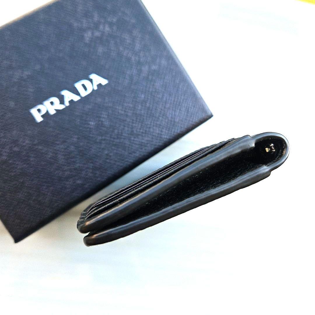 新品PRADAケース2MC084レザーブラックRFIDタグ内蔵カードケース