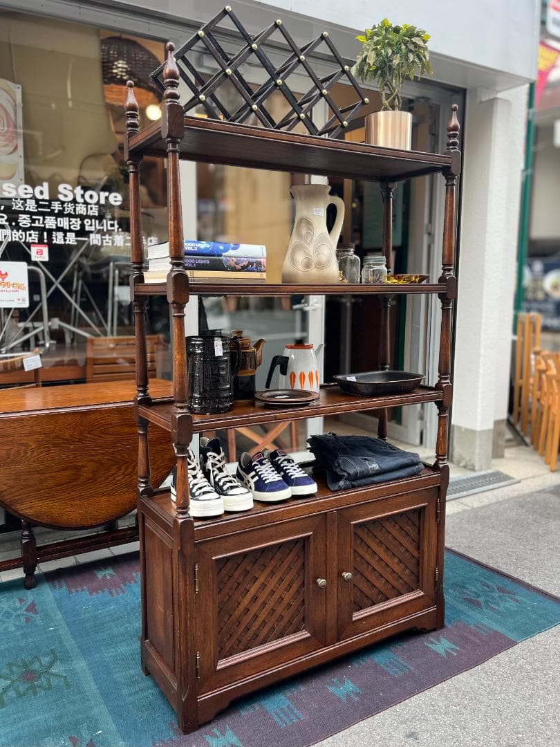 オランダ製☆ダッチカントリー／オープンシェルフ／3段シェルフ／収納家具／オーク材