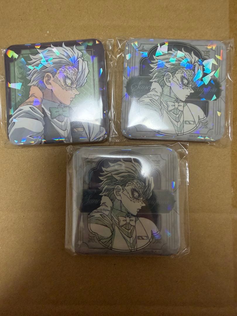 鬼滅の刃 モクテルバー 不死川実弥　ロトくじ 第2弾　グリッター 缶バッジ　3個