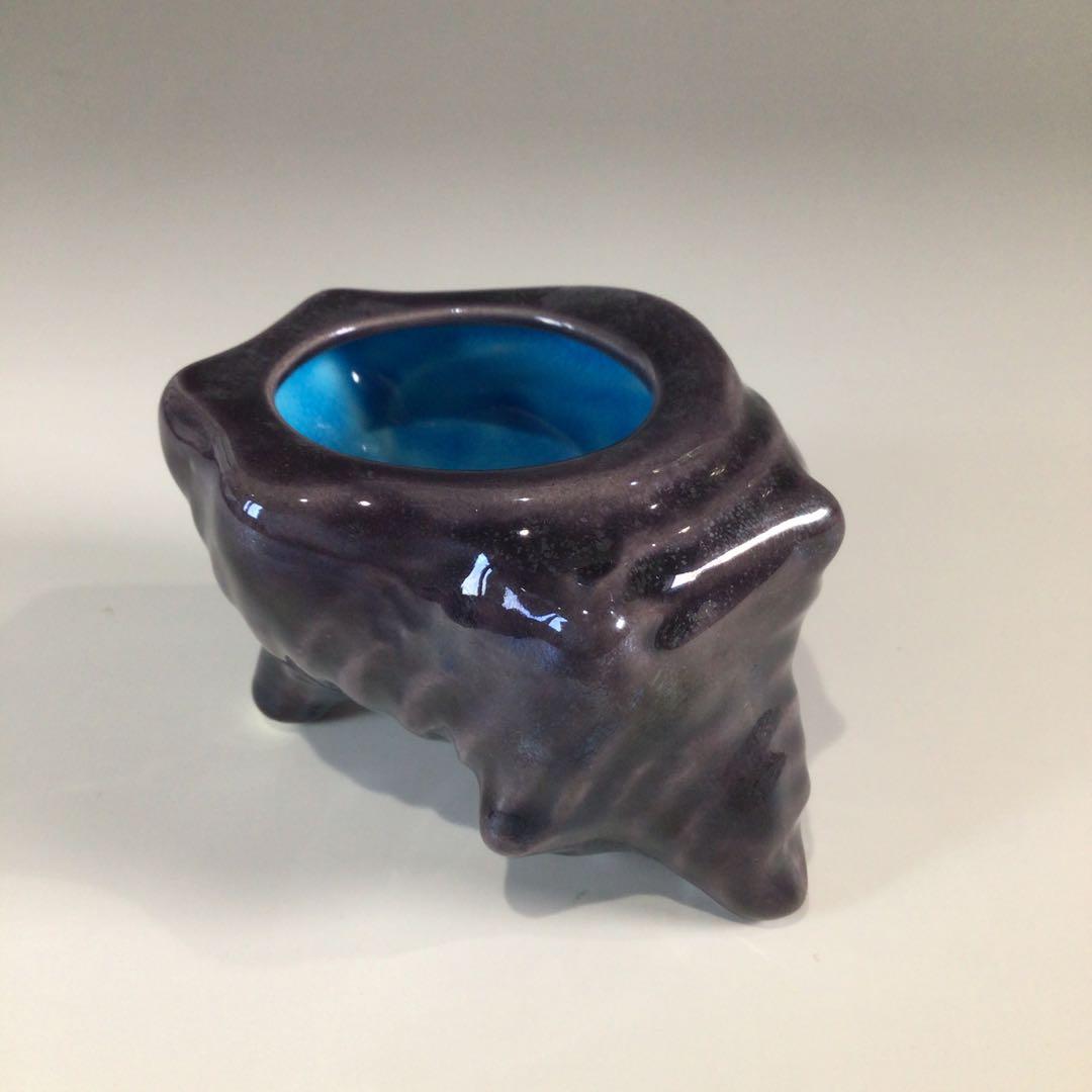 Ｐ４４２　七種蓋置　『鳴滝窯　橋本城岳造』『交趾釉』　共箱　茶道具