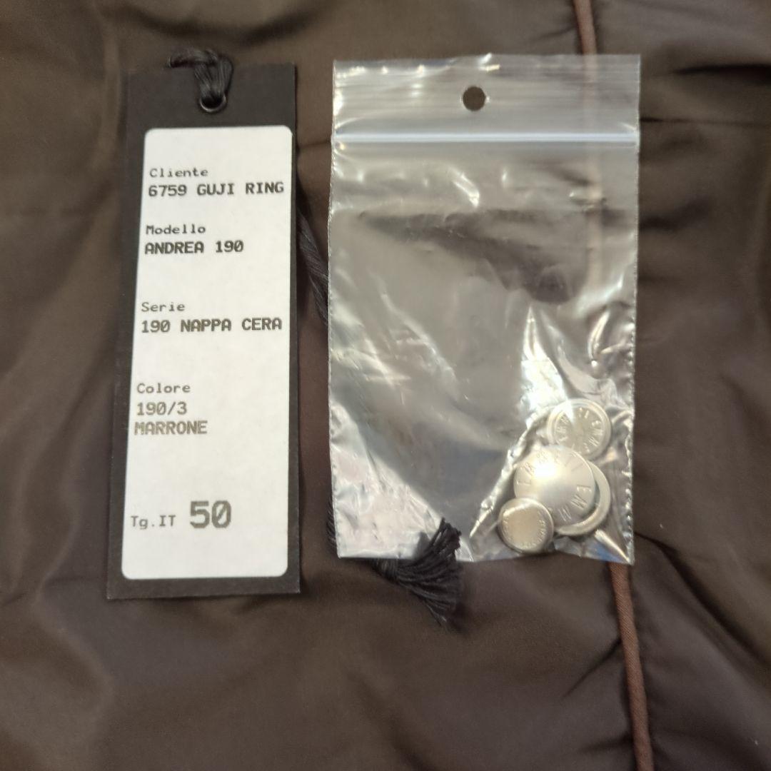 EMMETI ダークブラウン シングルライダースジャケット