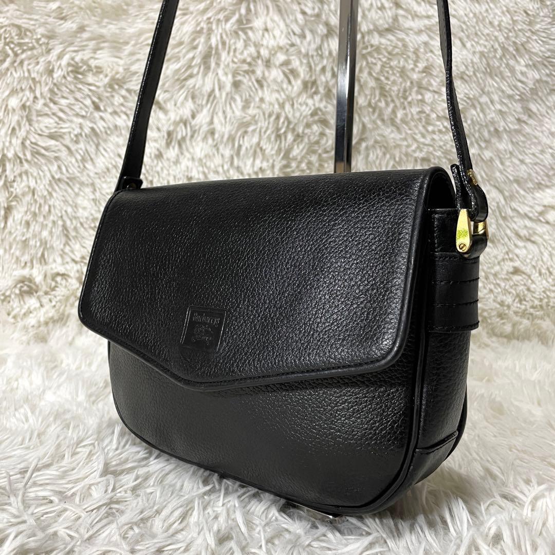【美品】Burberry バーバリー　ショルダーバッグ　オールレザー　ブラック